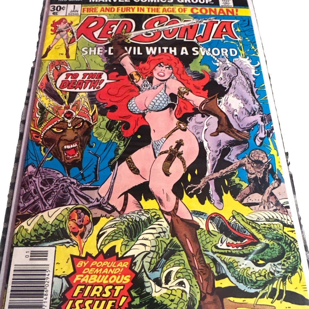 Red Sonja -Marvel Comics Newsstand Roy Thomas Frank Thorne Conan #1  JAN - 1977